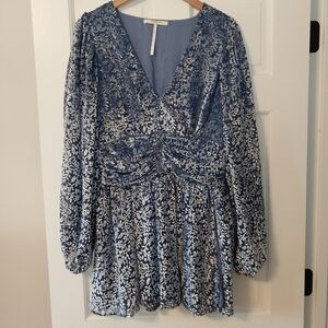 Jen Rossi Collection Blue Burnout Velvet Dress